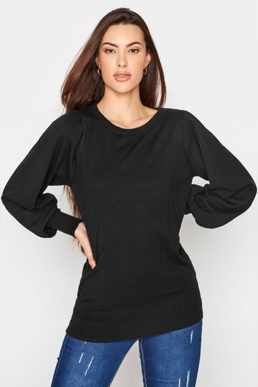 womens black crew neck jumper