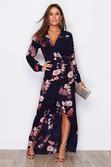 Buy Girl In Mind Floral Print Wrap Maxi ...