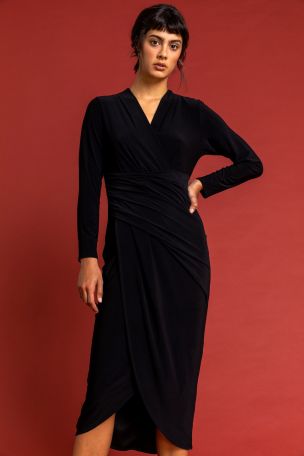 Buy Roman Fitted Jersey Wrap Dress from ...