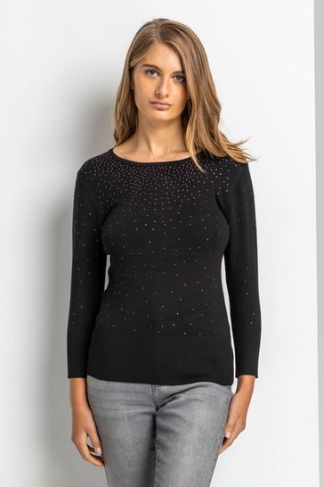 Buy Roman Diamante Studded Jumper from 