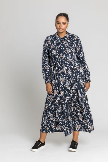 Roman Curve Ditsy Floral Shirt Dress ...