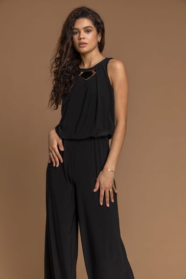 Buy Roman Necklace Trim Jumpsuit from 