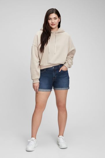 Mid Rise Denim Shorts with Washwell 