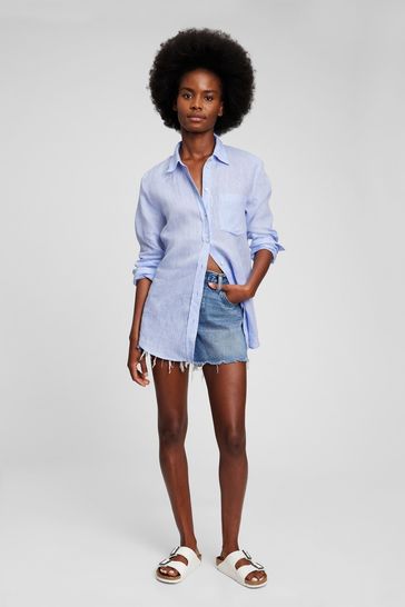 Gap boyfriend shirt in linen Clearance