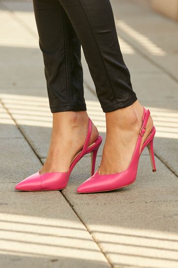 Hot pink sling back shoes