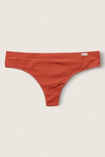 Victoria's Secret PINK Amber Clay Red Seamless Thong Knicker