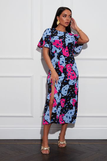 Britney Angel Sleeve Midi Dress 