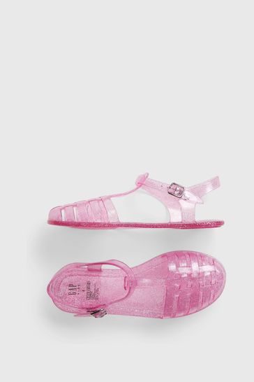 glitter jelly heels