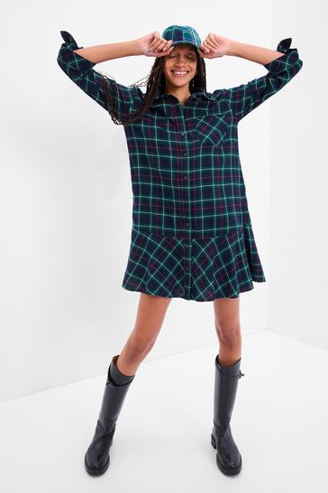 blue checkerboard dress