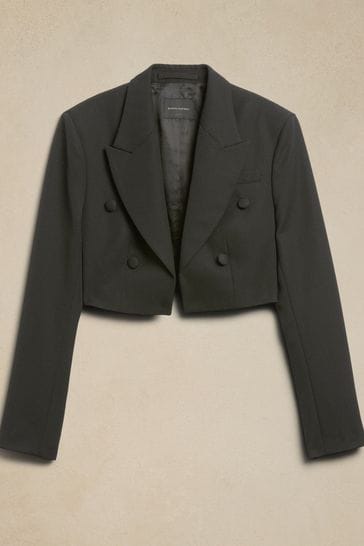 Double breasted cropped blazer on sale