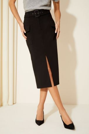 Buy Friends Like These Utility Super Stretch Tailored Midi Skirt from the Laura Ashley online shop
