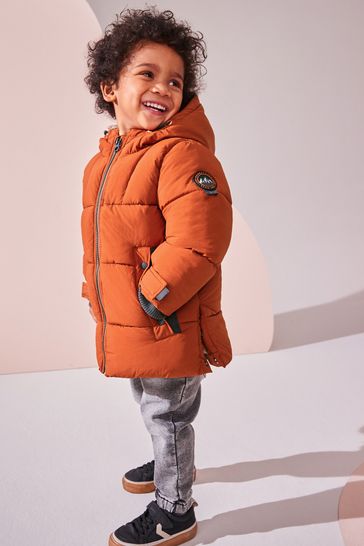 Next rust long padded coat clearance