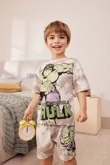 Green/Grey Incredible Hulk Short Pyjamas Single (12mths-12yrs)