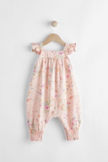 Pink Floral Baby Romper (0mths-3yrs)