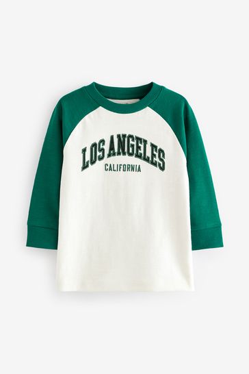 Green Long Sleeve Varsity T-Shirt (3mths-7yrs)