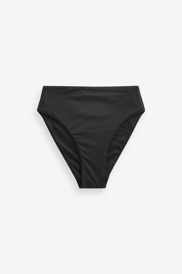 Black High Waist High Leg Bikini Bottoms