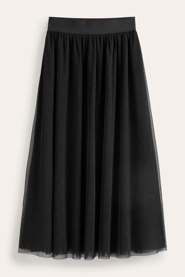 Boden Black Tulle Full Midi Skirt