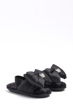 Buy River Island Girls Faux Fur Pearl Diamonte Slippers from the