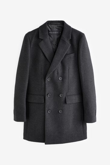 French connection wool blend double breasted pea coat sale