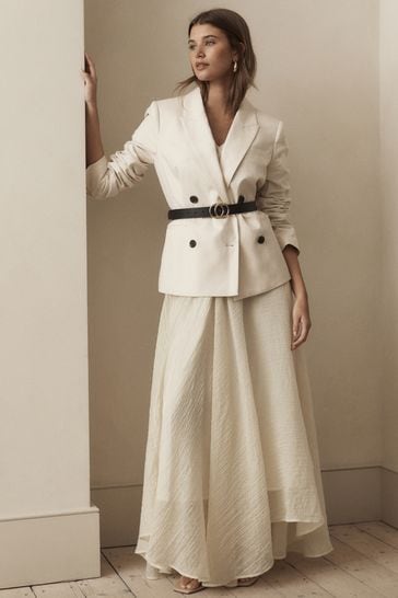 Elastic waist textured skirt best sale