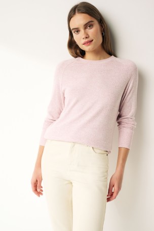 Soft blush ribbed hem drape cardigan hot sale