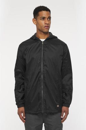 Fleece lined online hooded nylon jacket