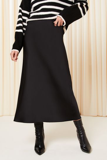 Black midi maxi skirt store