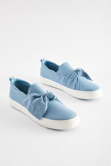 Blue Forever Comfort® Bow Skater Slip-On Trainers