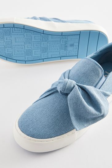 Blue Forever Comfort® Bow Skater Slip-On Trainers