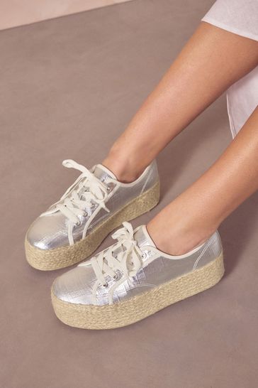 Buy Forever Comfort Chunky Flatform Espadrille Lace Up Trainers from Next