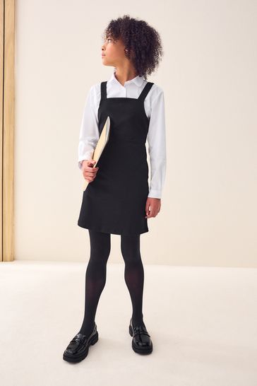 Stretch pinafore dress discount
