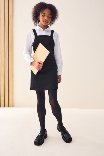 Black Senior Stretch School Pinafore Dress 9 17yrs