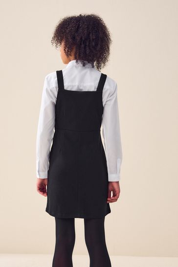 Black Senior Stretch School Pinafore Dress 9 17yrs