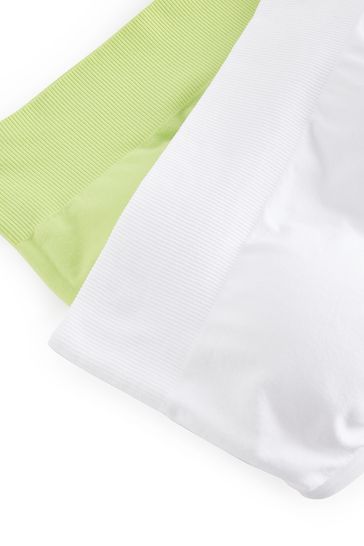 White/Lime Green Seamfree Bandeau Bras 2 Pack