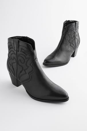 Buy Forever Comfort Stitched Detail Ankle Western Cowboy Boots from the Laura Ashley online shop