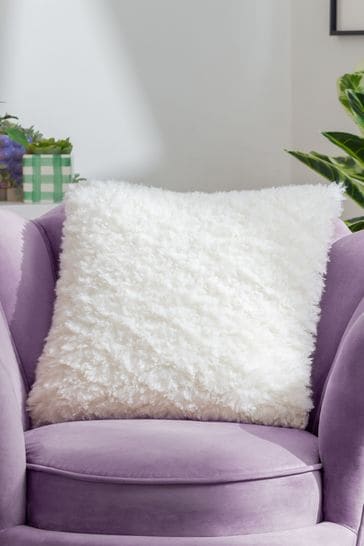 Faux fur top ball pillow