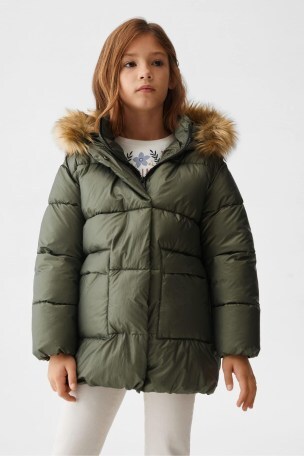 Mango fur online hooded parka