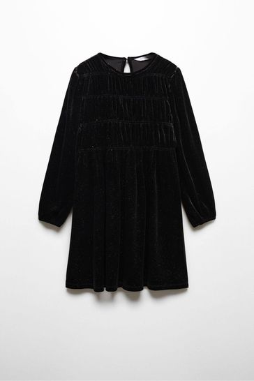 Mango black velvet dress cheap