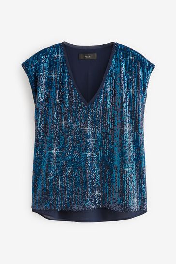 Short sleeve cheap sequin top