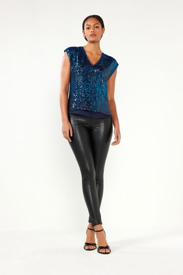Short sleeve sequin discount top