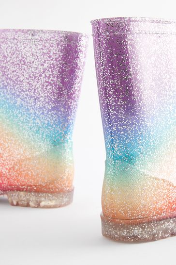 Rainbow Glitter Wellies