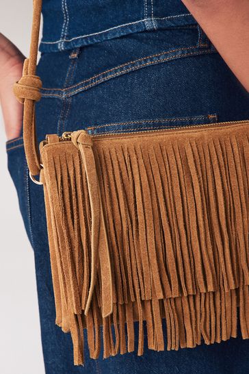 Crossbody fringe bag deals