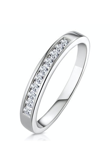 Crafted in 10k Gold Clearance 0.20Ct Blue Diamond Half Eternity Anniversary Ring
