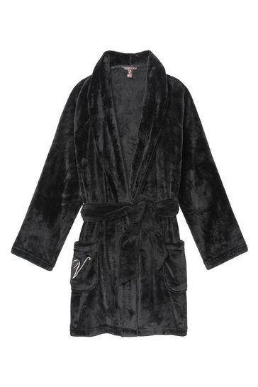 short black dressing gown
