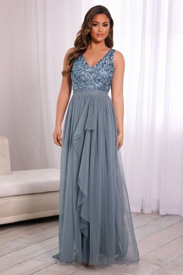 Buy Sistaglam V neck Maxi Dress With ...