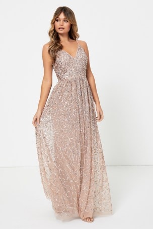 Maya All Over Sequin Cami Maxi Dress 