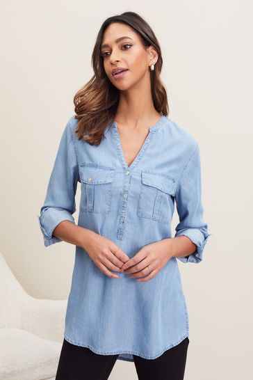 Lipsy Utility Lightweight Denim Shirt 