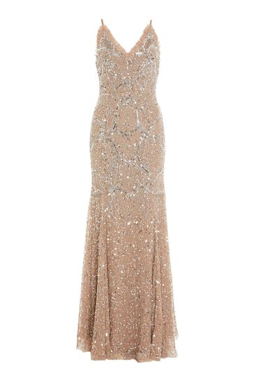 Buy Quiz Sequin Strap Maxi Dress from ...