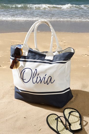Buy Personalised Stripe Beach Bag by Loveabode from the Next UK online shop