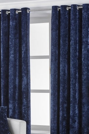 Riva Paoletti Verona Crushed Velvet Eyelet Curtains From The Next Uk Riva Paoletti Verona Crushed Velvet, Navy Blue Velvet Curtains Uk